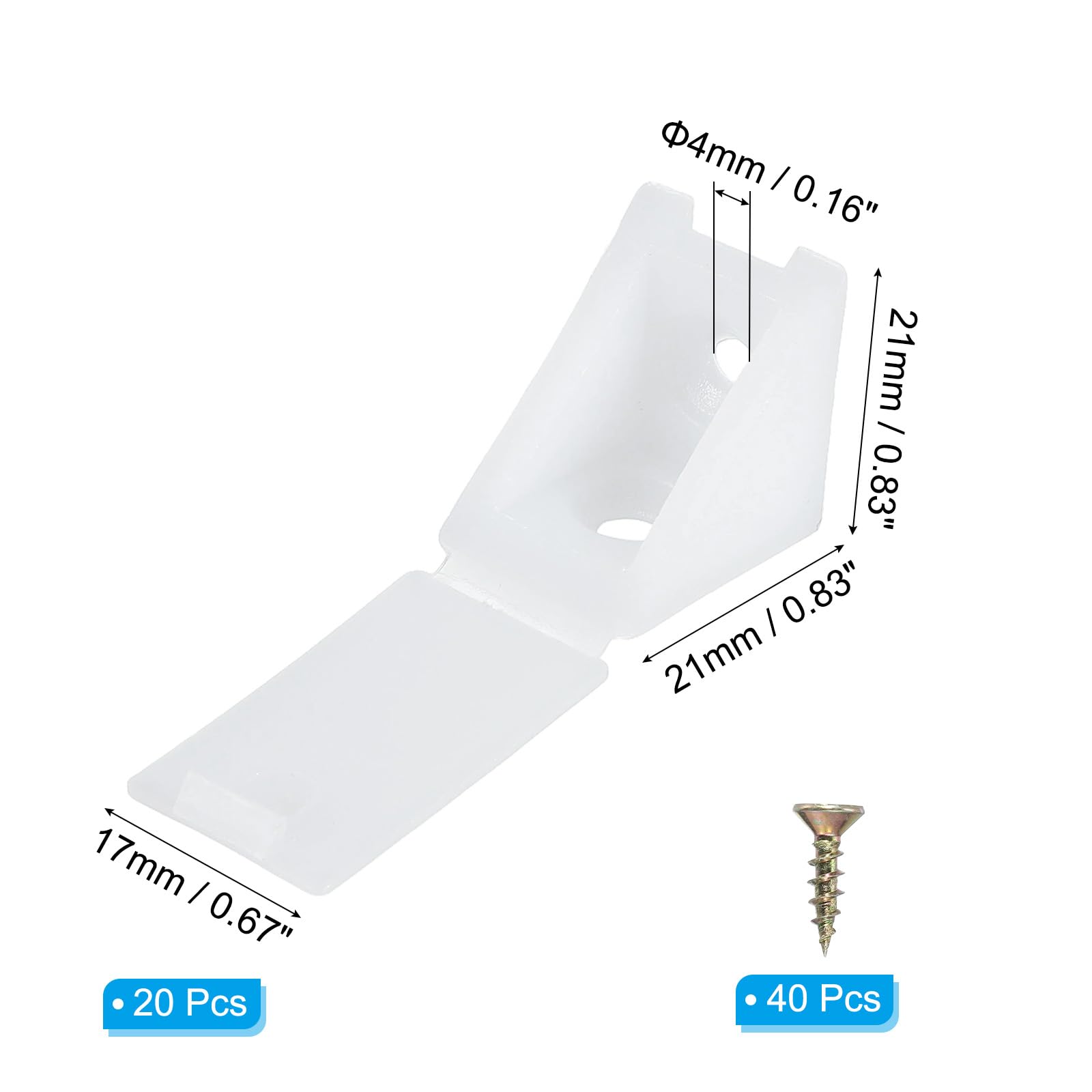PATIKIL Plastic Corner Braces 21x21x17mm - Image 2