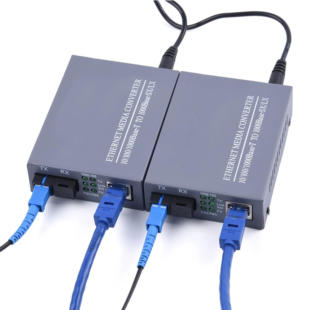 Convertidor de Medios de Fibra Óptica Gigabit 10/100/1000Mbps Modo Único 3Km UPC/Transceptor de Fibra de Puerto SC Enchufe de la UE
