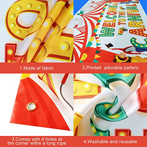 Image of Welcome To The Carnival Banner - XtraLarge 72x44 Inch | Carnival Backdrop for Carnival Decorations, Carnival Theme Party Decorations | Carnival Games, Circus Theme Party Decorations, KatchOn