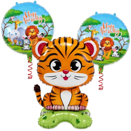 Image of Jungle Theme Foil Balloons Birthday Decoration for Kids, Set of 3