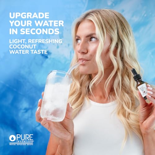 Image of Pure Inventions - Coconut Water Infusion Drops - Electrolytes - Sugar-Free Hydration, Zero Calories, No Artificial Sweeteners, Clean Ingredients, 12 Servings