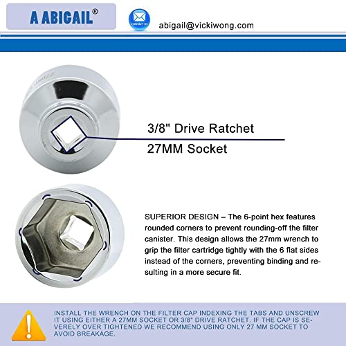 Heavy Duty 24Mm Low Profile Fuel Filter Socket For Bmw, Chevy, Dodge, Chrysler, Jeep And Vehicles With 24Mm Oil Filter Caps, Low Profile Oil Filter Wrench, 3/8" Drive Oil Filter Removal Tool #TOP2