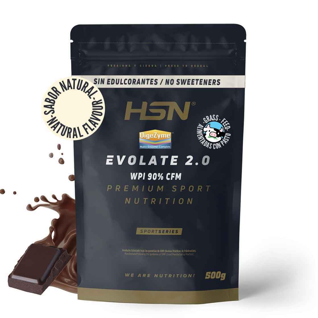 HSN Isolato di proteine del siero di latte CFM Evolate 2.0 (senza dolcificanti), cioccolato, 500 g, Whey Protein Isolate 90% + enzimi DigeZyme®, dosatore non incluso, senza OGM, vegetariano, senza