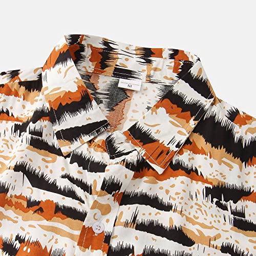 Chemises décontractées d'été boutonnées imprimé tropical - 7