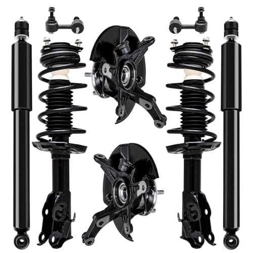 Image of Detroit Axle - 1.8L Steering Knuckles Kit for 2006 2007 2008 2009 2010 2011 Honda Civic [Coupe], Front Steering Knuckles Struts and Coil Spring Sway Bars, Rear Shock Absorbers Replacement