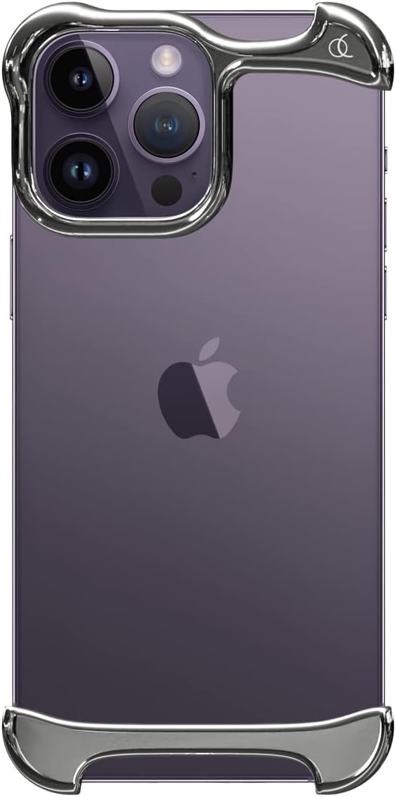 Arc Pulse Phone Case Designed for iPhone 14 Pro Max, Aerospace Grade Aluminum (Aluminum Mirror Polish Silver)