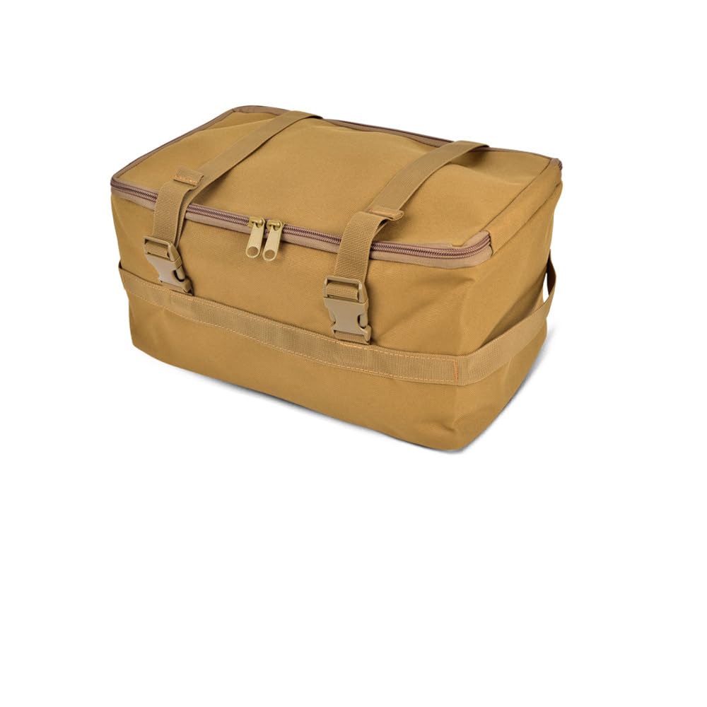 MiOYOOW Camping Storage Bag, Sport Kitchen Cookware Organizer with Double Zipper & Release Buckle for Fishing Hiking Traveling