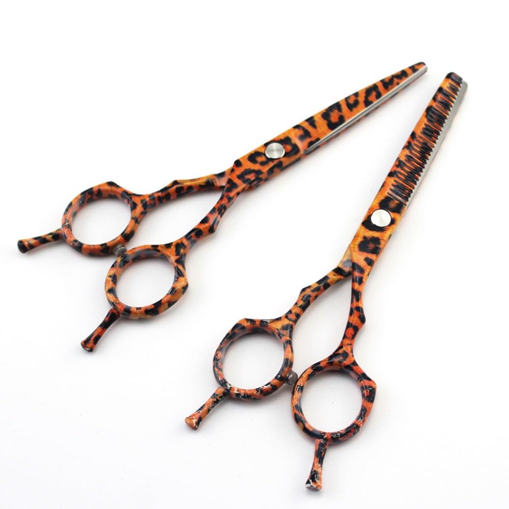 Tijeras para Cortar el Cabello, Tijeras Profesionales de cerámica de Leopardo de Acero JP 440c de 5,5 Pulgadas para Cortar el Cabello, Tijeras de peluquería, Juego de Tijeras de peluquería