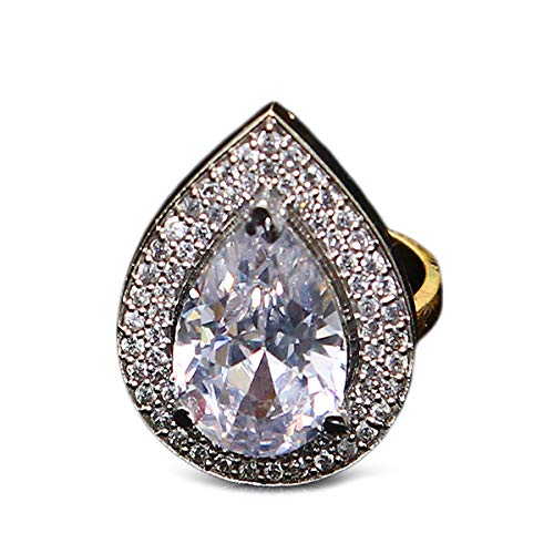 Zircone cubique poire en plaqué or 14 ct pour femme