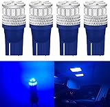Qoope 194 T10 LED Bulbs Blue Super Bright, 168 W5W 2825 LED Bulb 3014 18SMD 12V-24V DC LED Bulbs Replacement for Trucks Car Interior Dome Map Door Courtesy License Plate Lights (Pack of 4)