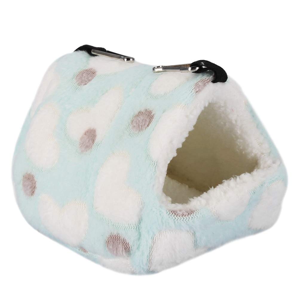 Muiltvoe Winter Warm Soft Pet House, Plush Cotton Hanging Bed with Hooks for Small Animals like Squirrel Rabbit Hammock, 3 (22 * 21)
