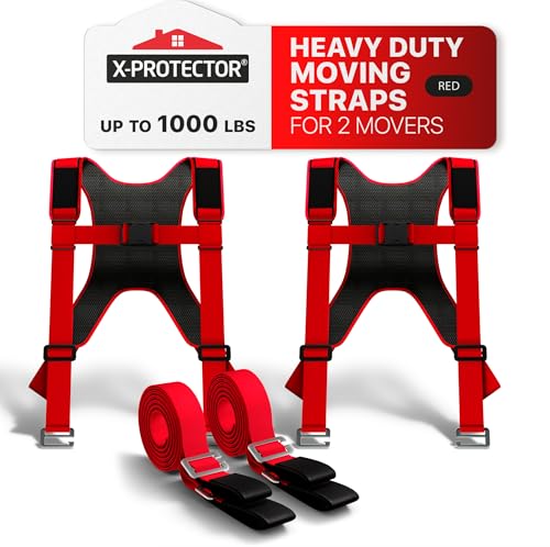 X-Protector Moving Straps - 2 Pairs - Lifting Straps for 2 Movers - Move Furniture Easily and Safely - Perfect for Lifting & Moving Heavy Objects (Adjustable Length 50-118”) by X-Protector - Used condition - US$21.62