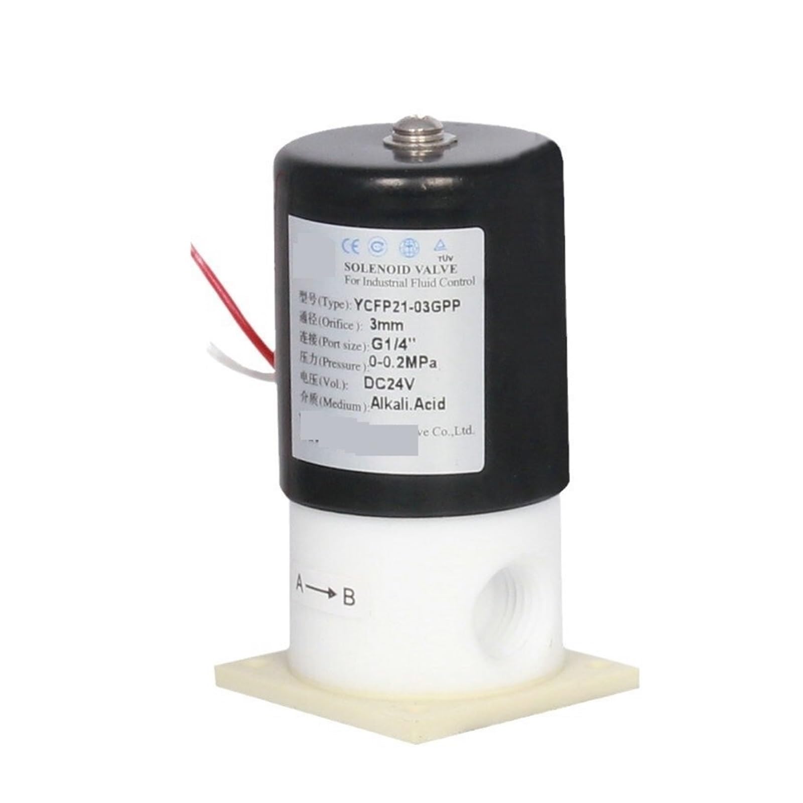 Électrovanne anticorrosion isolée YCFP21 vanne électrique de protection chimique