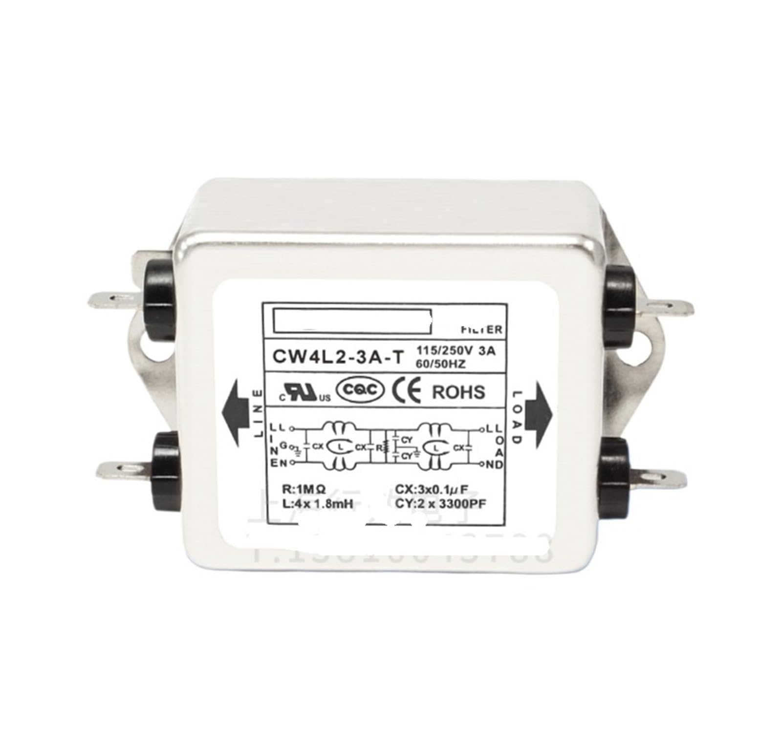 Filtre anti-interférence biphasé CW4L2-3A-T AC 220V atténuateur de parasites électriques