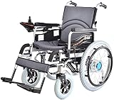 Duradero y elegante: marco de aleación de aluminio inteligente, incluye reposapiés a juego. Este modelo de silla de ruedas eléctrica es muy ligero y duradero, y no requiere mantenimiento. Muévete y colócalo en el lado derecho o izquierdo.