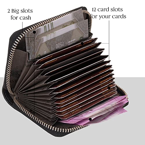 Image of HORNBULL Dixon Black RFID Blocking Leather Wallet for Men | Vertical Credit Debit Card Holder