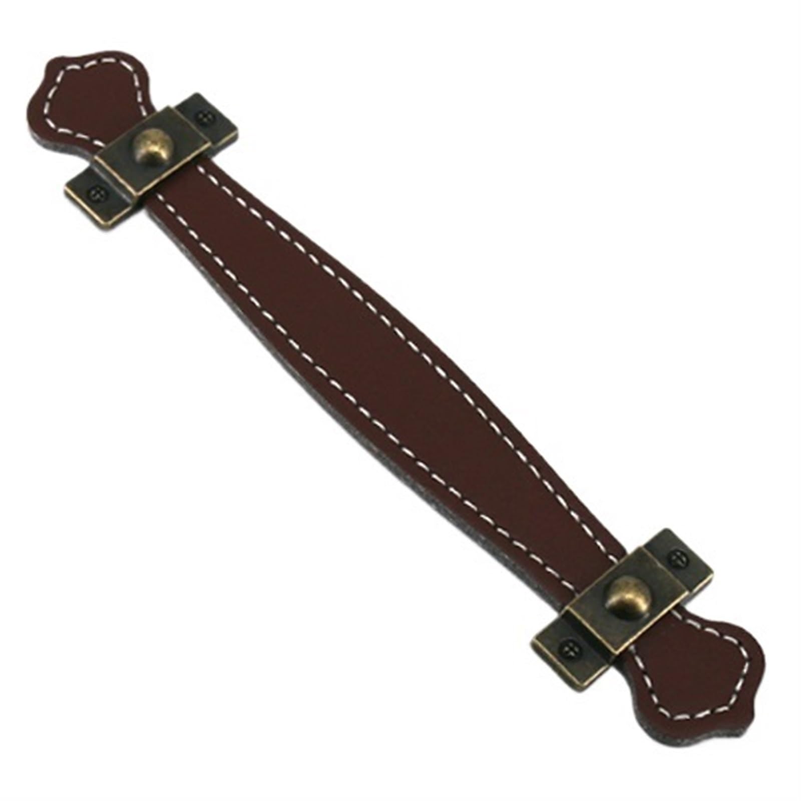 CQAHDSEVF Leather Drawer Pulls, Soft Leather Handle Knobs for Drawers Cabinets, Black Brown, Multiple Sizes(CC 128mm Brown)