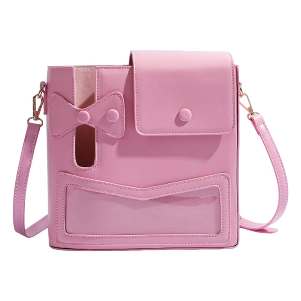 Kobietowa torba na nośnik butelek z kieszonką, torba crossbody PU skóra