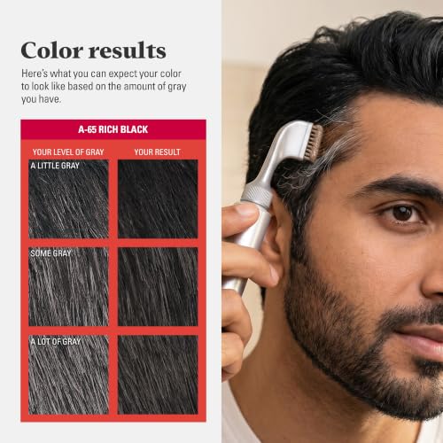 JUST FOR MEN Easy Comb-In Color, No-Mix, Rich Black A-65 (3 Pack) - image 6