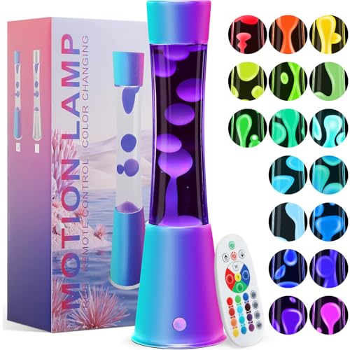 KIKILIVE 17 Colors Changing Liquid Motion Lamp with Remote,15.6" LED Night Light Relaxing Table Lamp for Kids & Adults, Liquid Light for Bedroom Home Decor