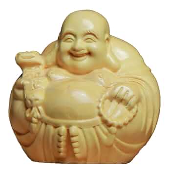 古い骨董品を真似て古い木彫りの樹脂置物ミニ仏を笑います 古い骨董品を真似て古い木彫りの樹脂置物ミニ仏を笑います