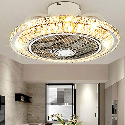 Ventilador de techo con luz para dormitorio y sala de estar con aspas ocultas 3