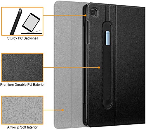 Image of ABOUTTHEFIT Keyboard Case for Samsung Galaxy Tab S6 Lite 10.4'' 2020 Model Sm-P610 (Wi-Fi) Sm-P615 (LTE), Slim Stand Cover with Secure S Pen Holder Detachable Bluetooth Keyboard, Black (Atfs6L10409)