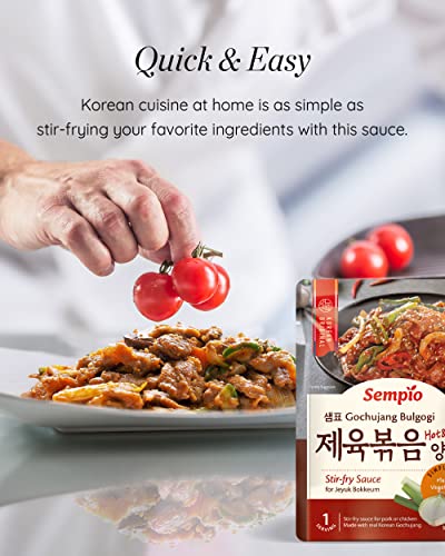Sempio Gochujang Bulgogi Sauce (75g) - Authentic Korean Cuisine at Home. Sweet, Savory & Spicy Marinade for Pork Stir-Fry.