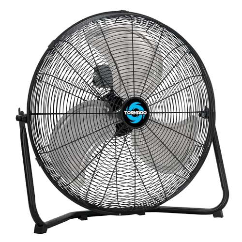 Tornado 20 Inch High Velocity Metal Floor Fan, 3-Speed Powerful Cooling for Industrial, Commercial,...