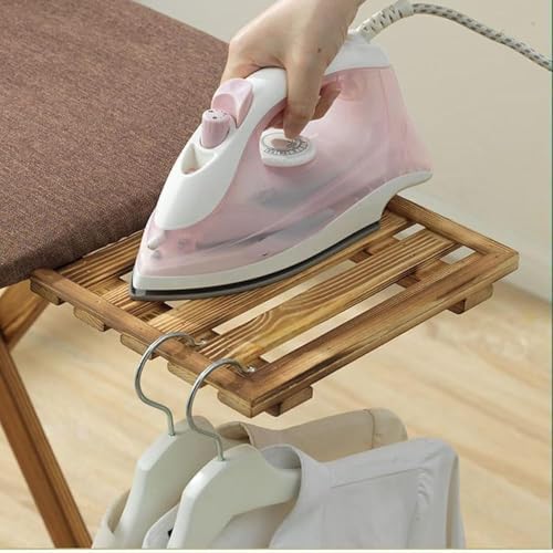 Premium Solid Wood Ironing Board with Foam Padding & Cotton Cover | Adjustable Height, Sturdy Design for Home Use, Ideal for Efficient Ironing (Size: Log)