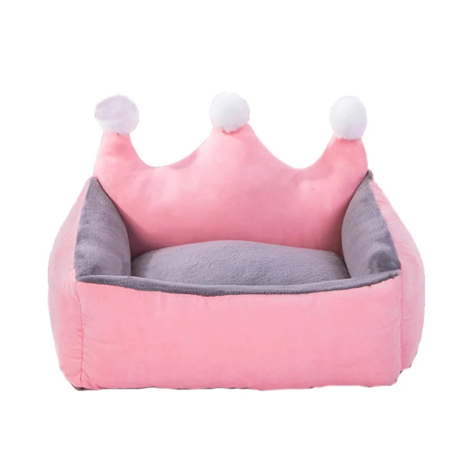 EUIYCBA Winter Warm Crown Pet Sofa | Luxurious Princess Dog Bed for Small Dogs, Plush Chihuahua Poodle Cushion with Removable Cover(Pink Crown,L-below 14.0kg)