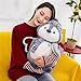 Herfair Kuscheltier Pinguin Plüschpuppe mit Kapuze Geschenk (27cm, Grau)