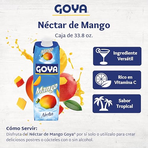 Goya Peach Nectar Juice, Pack of 2 (33.8 oz Bottles) Sweet and Juicy Tropical Drink, Perfect for Smoothies, Cocktails, Mocktails and Everyday Refreshment - Thumbnail 5