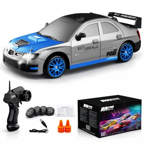 Image of Remote Control Car RC Drift Car 2.4GHz 1:24 Scale 4WD 15KM /H High Speed Model Vehicle with LED Lights Drifting Tire Racing Sport Toy Car for Adults Boys Girls Kids Gift