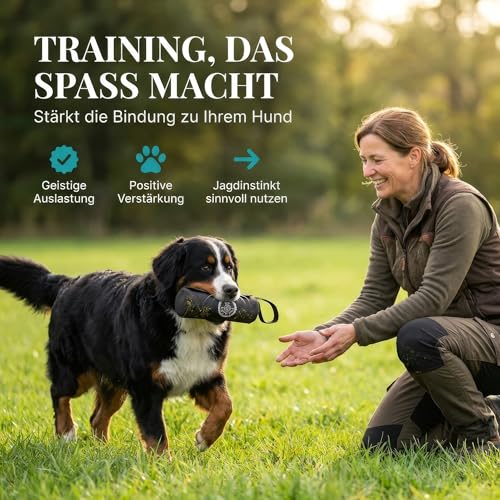 HUND IST KÖNIG Futterdummy für Hunde - Apportierbeutel für Hunde/Futterbeutel Hundetraining klein - Für alle Hunderassen - Perfekt für Dummy Hundetraining + Trainings-eBook, Futterbeutel-Hund
