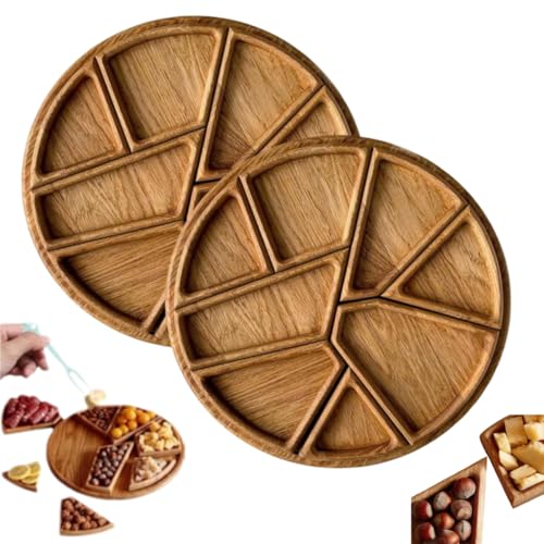 Bandeja de madera elegante Prettiee con diseño de rompecabezas 2
