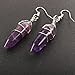 Real Natural Quartz Stone Healing Point Crystal Chakra Dangle Earrings Valentine's day Mother's day Gift (2. Wire Wrap Amethyst)