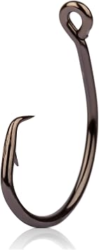 Mustad 39941NP Demon Offset Circle Hook, 2X Strong, Black Nickel BN