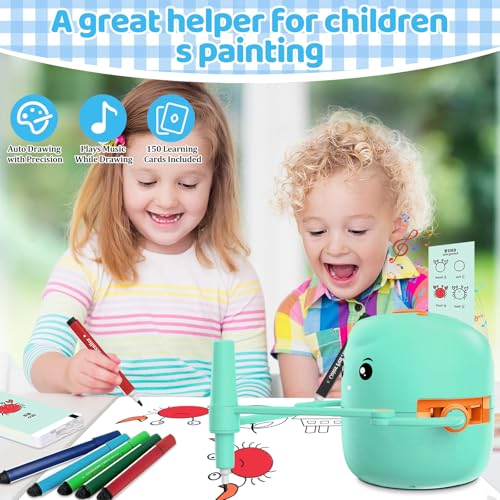 Drawing Robot for Kids with 150 Learning Cards and 17 Colorful Pens, Voice Interactive Educational Smart Art Painting Machine, Step-by-Step Drawing Guidance for Boys Girls Early Learning & STEM Toys - Image 6