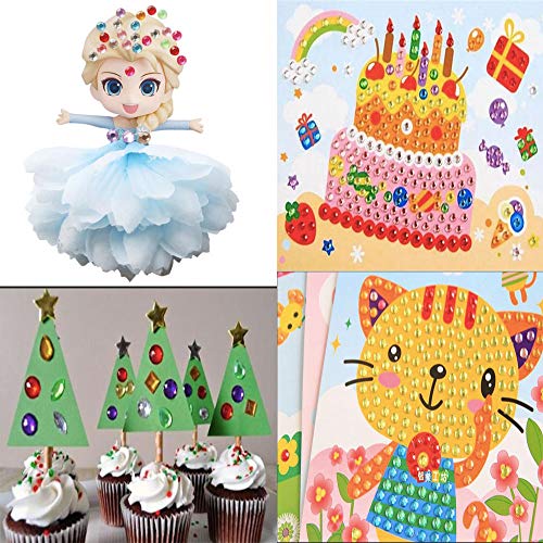 3800+ Gem Stickers Jewels Stickers Rhinestone For Crafts Sticker Crystal Stickers Self Adhesive Craft Jewels For Arts & Crafts，Multicolor，Assorted Size, Total19 Sheet, 14 Big Gems, 5 Small Gems #TOP4