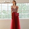 CORIOS Sac de Soirée à Gland pour Femme Sac en Strass à la Main Sacs à D'épaule de Mariée Perles Embrayage Luxe Diamond Pochette Portefeuille Élégant Sacs Fourre-Tout Rouge Foncé #1