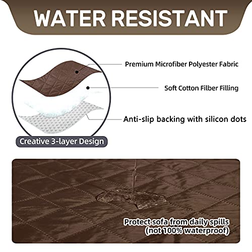 Hdcaxkj Sectional Couch Covers For Dogs 3-Pieces Water Resistant L Shape Sofa Cover Set Pet Friendly Sectional Slipcovers Living Room Non Slip L-Shaped Furniture Protector Washable (Coffee, Large) #TOP3