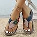 Dark Blue Ladies Whimsical Wedge Heel Sandals with Color Pattern Thick Bottom for Spring Summer Outings and Comfortable Fashion