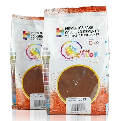 KITS dos bolsas de 800 g. Easy Color pigmento Marrón 608. Pigmento para cemento, mortero y hormigón