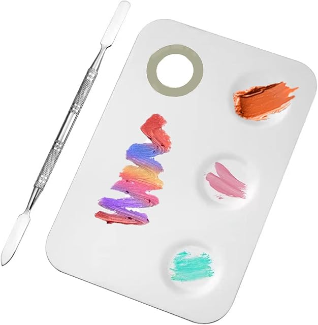 Makeup Mixing Palette,Makeup Spatula,Cosmetic Makeup Palette,Foundation Mixing Palette,Disposable Makeup Hand Palette,Makeup Artist Essentials Palette with Color Mixing Stick