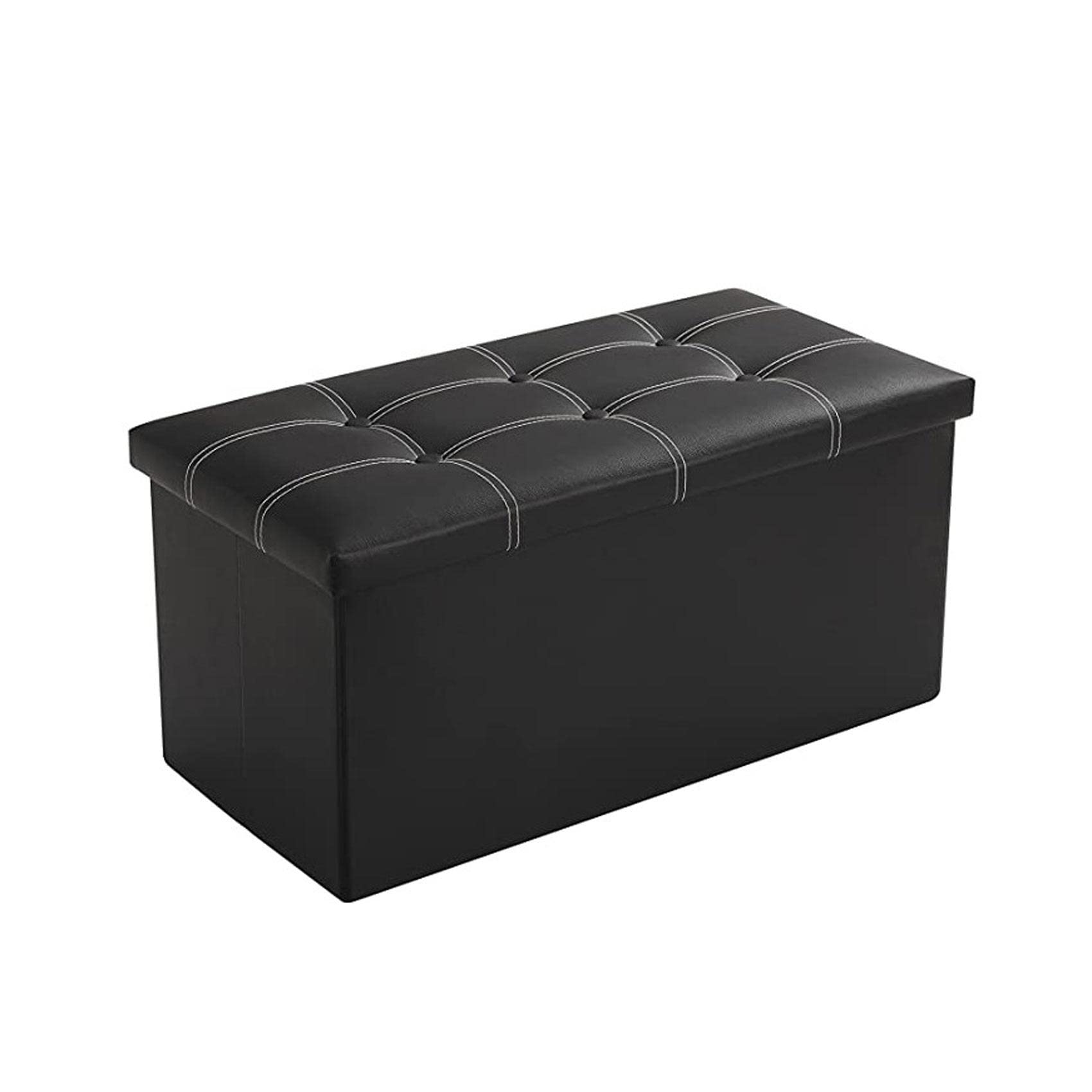 Repose-pieds en cuir noir pliable pour éliminer le désordre du salon