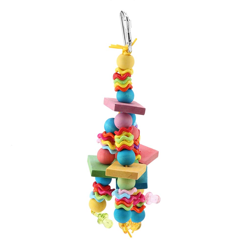 6 Pcs giocattoli pappagallo di uccelli, Parrocchetto Bird Toys Perches Altalena appesa giocattoli con perline di legno colorate Bells Sepak Takraw per pappagalli