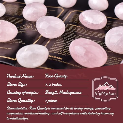 Image of Hand-Selected Rose Quartz Stone, Large 1.2 in Polished Crystal, Gift Box