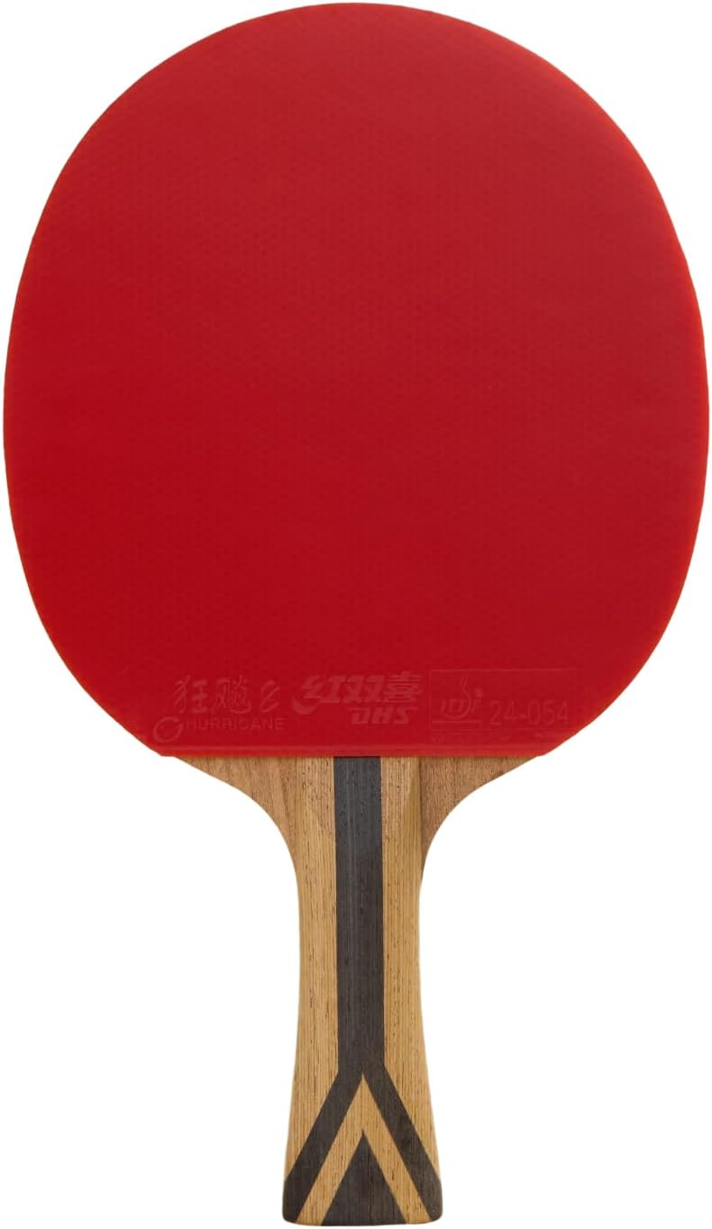 DHS Sports 7 Star Table Tennis Racket H7002 - Shakehand, ITTF Approved Paddle, Professional, 5 Ply Wood 2 Ply Carbon, Hurricane 3, Hurricane 8 Rubbers