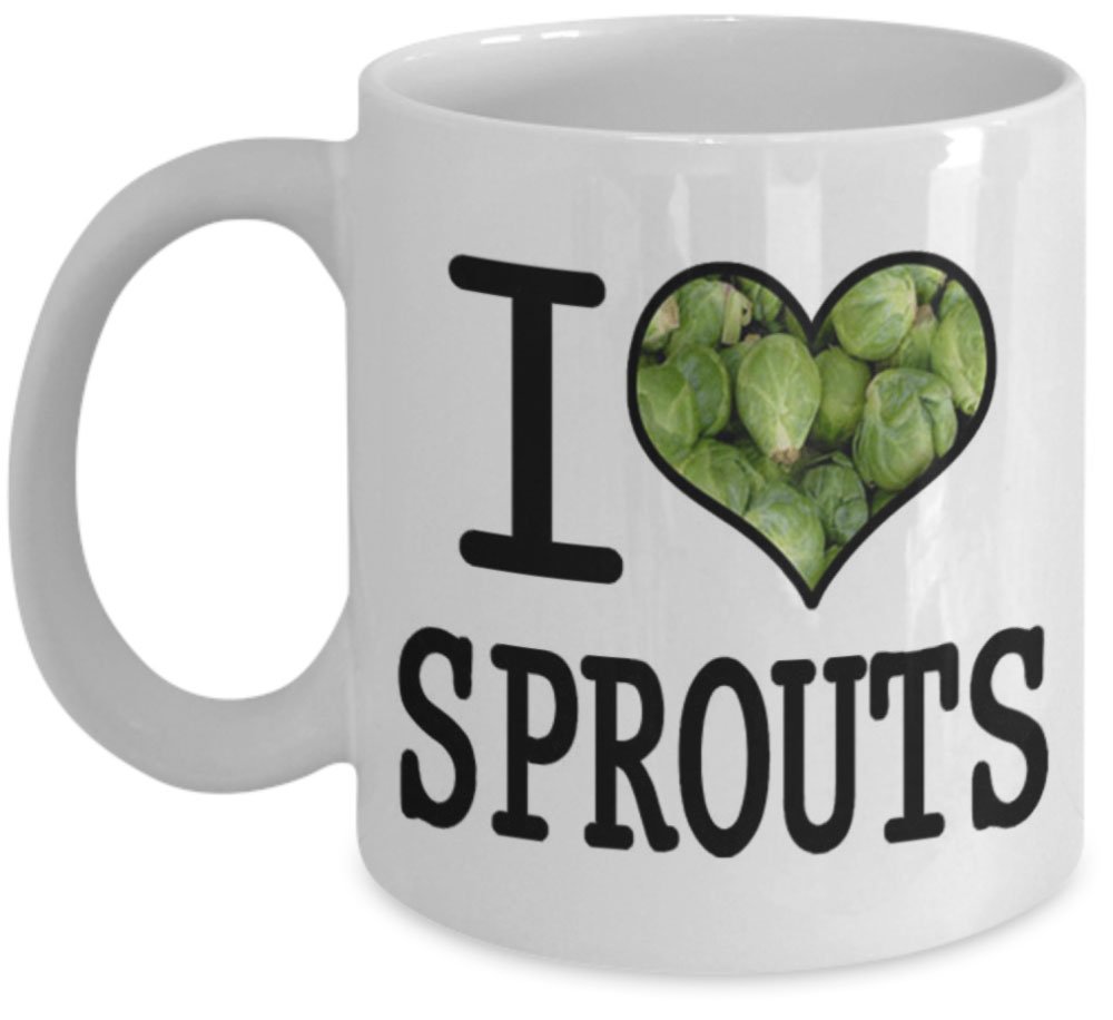 Shaniztoons White I Love Heart Sprouts Gift Mug